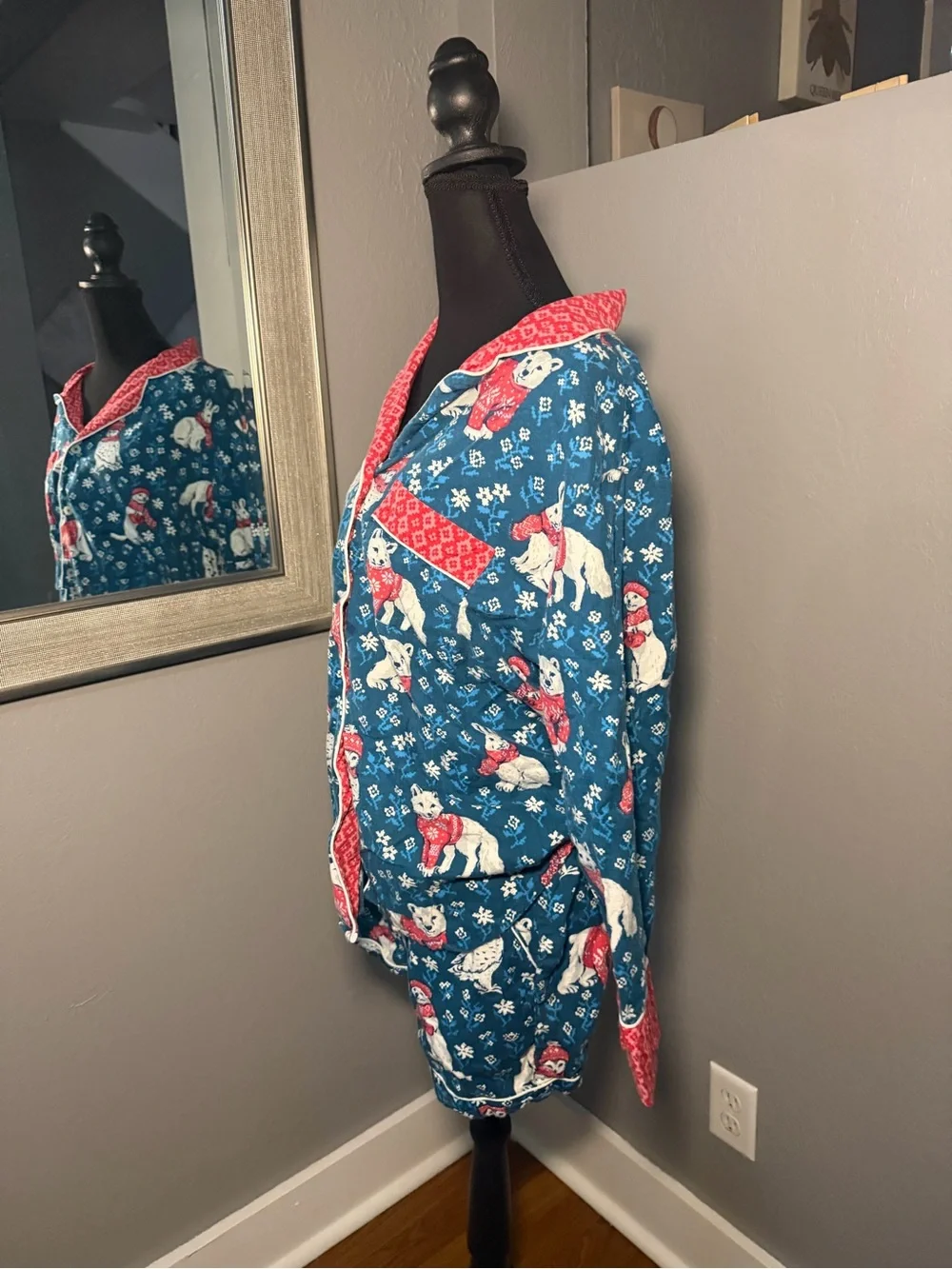 Printfresh Bundled Up Pajama Set Organic Cotton Polar Bear Owl Rabbit Medium.